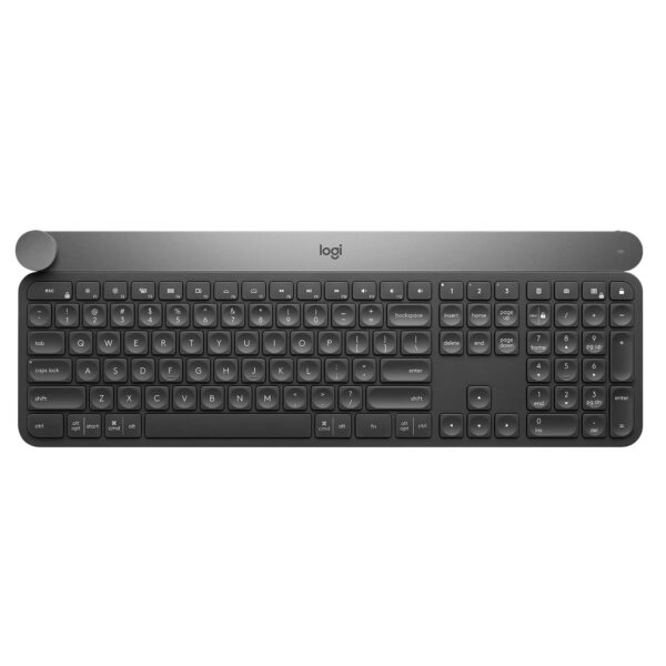 Logitech Craft Advanced Wireless Keyboard with Creative Input Dial and Backlit Keys, Dark Grey and Aluminum
