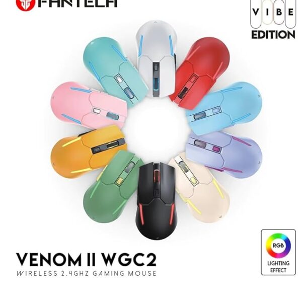FANTECH VENOM II WGC2 RECHARGEABLE WIRELESS GAMING MOUSE – VIBE EDITION