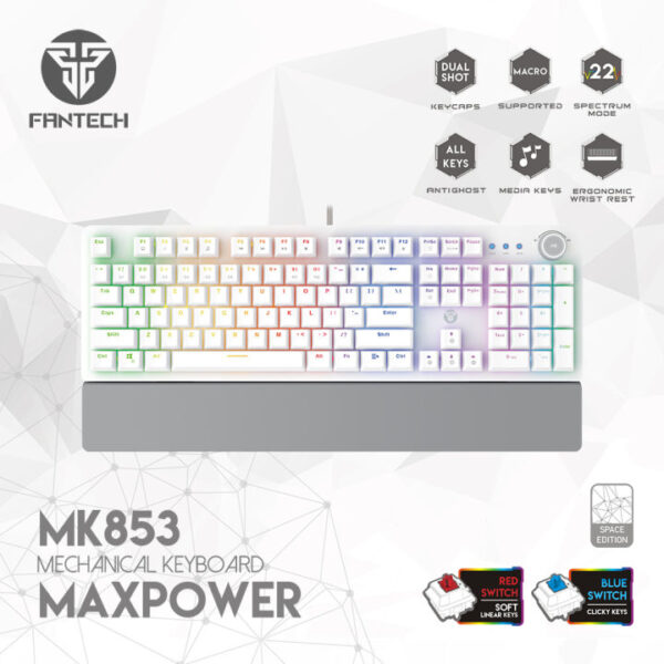 MK853 MAXPOWER MECHANICAL KEYBOARD BLACK (RED SWITCH/BLUESWITCH)