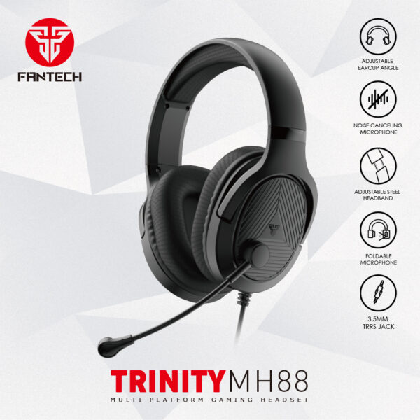 TRINITY MH88 MULTI PLATFORM GAMING HEADSET BLACK