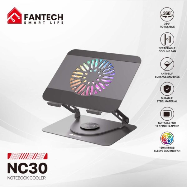 NC30 RGB LAPTOP COOLER FAN NOTEBOOK COOLING PAD